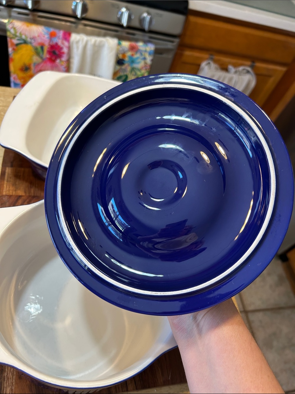 Roshco cobalt Blue Ceramic Casserole Dish Cookware and small casserole dish - Picture 9 of 15